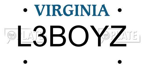 L3BOYZ Virginia License Plate