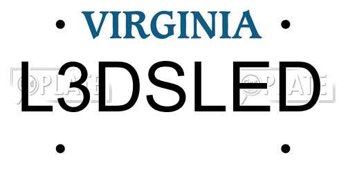 L3DSLED Virginia License Plate