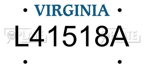 L41518A Virginia License Plate