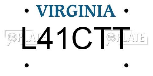 L41CTT Virginia License Plate