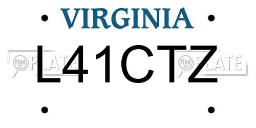L41CTZ Virginia License Plate