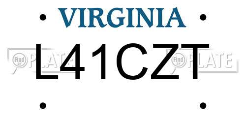 L41CZT Virginia License Plate