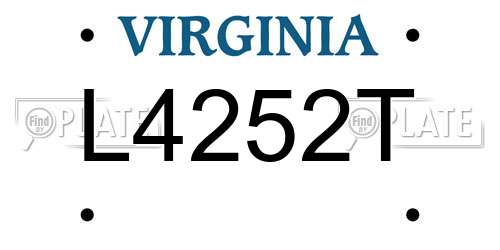 L4252T Virginia License Plate