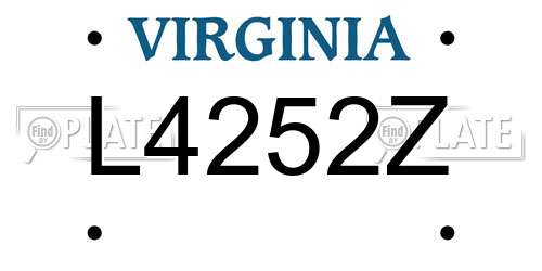 L4252Z Virginia License Plate
