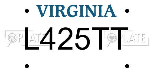 L425TT Virginia License Plate