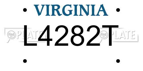 L4282T Virginia License Plate