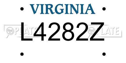 L4282Z Virginia License Plate