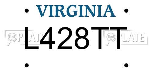 L428TT Virginia License Plate