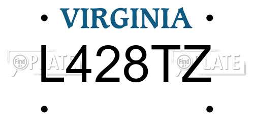 L428TZ Virginia License Plate