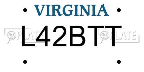 L42BTT Virginia License Plate