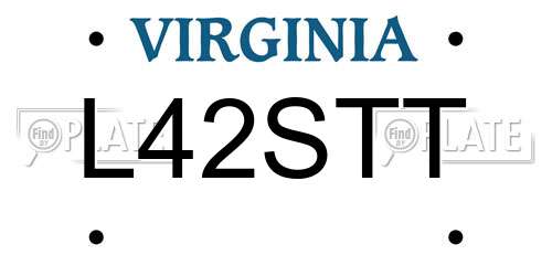 L42STT Virginia License Plate