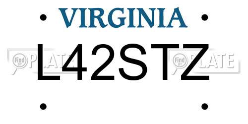 L42STZ Virginia License Plate