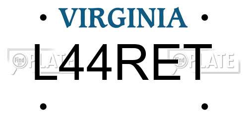 L44RET Virginia License Plate