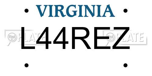 L44REZ Virginia License Plate