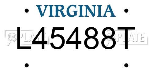 L45488T Virginia License Plate