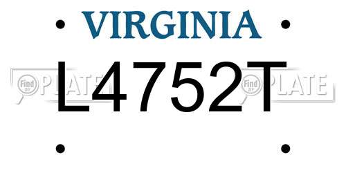 L4752T Virginia License Plate