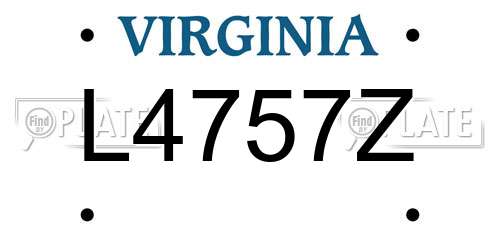 L4757Z Virginia License Plate