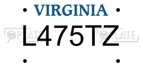 L475TZ Virginia License Plate