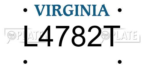 L4782T Virginia License Plate