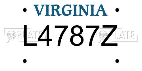 L4787Z Virginia License Plate