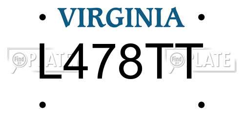 L478TT Virginia License Plate