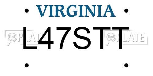 L47STT Virginia License Plate