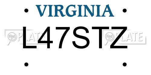 L47STZ Virginia License Plate
