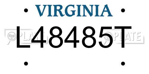L48485T Virginia License Plate