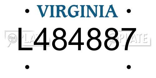 L484887 Virginia License Plate