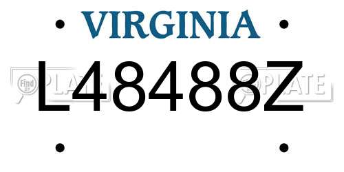 L48488Z Virginia License Plate