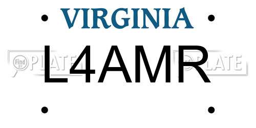 L4AMR Virginia License Plate