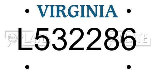L532286 Virginia License Plate