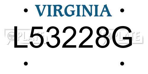 L53228G Virginia License Plate