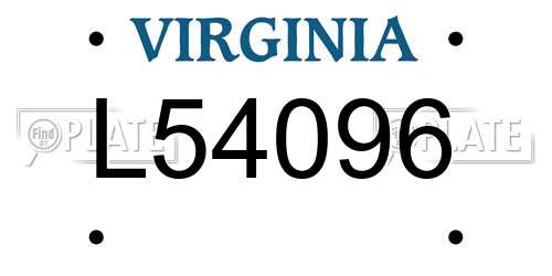 L54096 Virginia License Plate