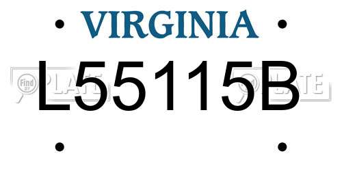L55115B Virginia License Plate