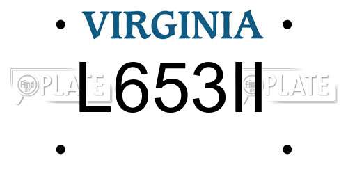 L653II Virginia License Plate