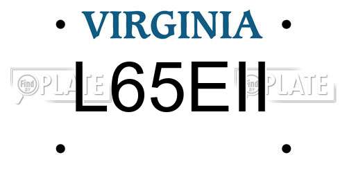 L65EII Virginia License Plate