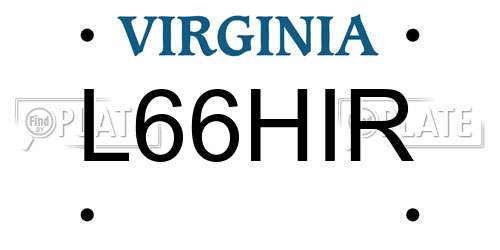 L66HIR Virginia License Plate