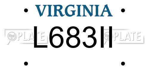L683II Virginia License Plate