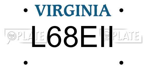 L68EII Virginia License Plate