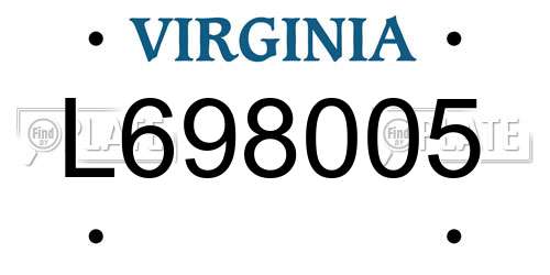 L698005 Virginia License Plate