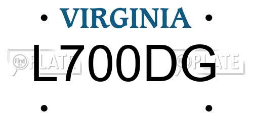 L700DG Virginia License Plate