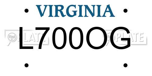 L700OG Virginia License Plate