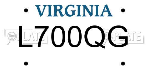 L700QG Virginia License Plate