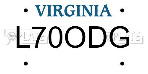 L70ODG Virginia License Plate