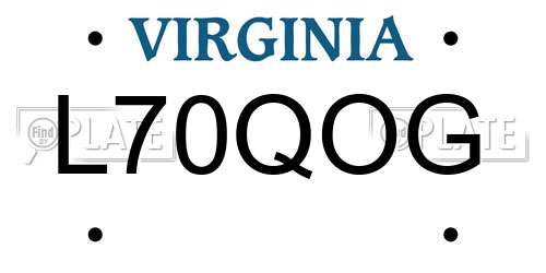 L70QOG Virginia License Plate