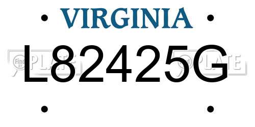L82425G Virginia License Plate