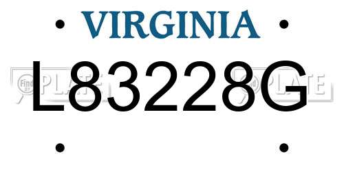 L83228G Virginia License Plate