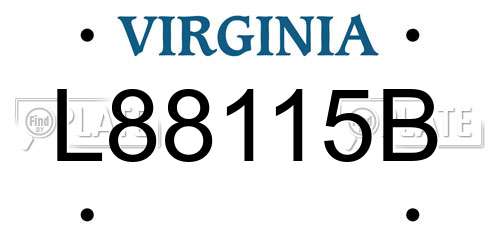 L88115B Virginia License Plate