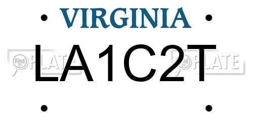 LA1C2T Virginia License Plate